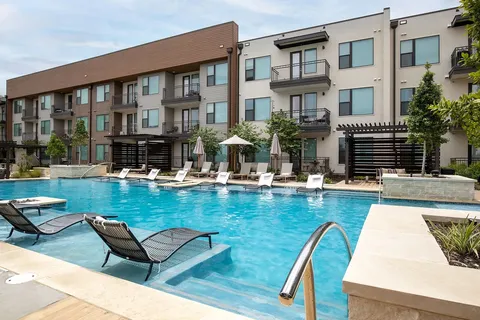 apartment building with pool